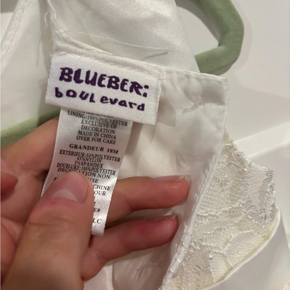 Blueberi Boulevard Ivory Lace Kids Dress - Picture 4 of 4